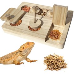 Bearded Dragon Feeder Puzzle, Wooden Lizard Feeding , Reptile Interactive Enr…