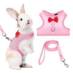 Rabbit Harness and Leash Small Pet Cute Vest Harness Leash L Pink