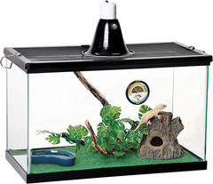 10 Gallon Pet Reptile Starter Habitat Kit with Light and Heat for Small Tropical