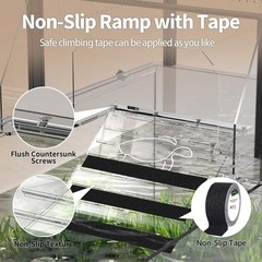 Upgraded Turtle Basking Platform for Aquatic Turtles with Temp & Humidity Gauge