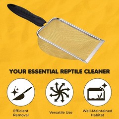 Reptile Sand Scoop, Stainless Steel Sifter for Lizard, Gecko & Snake Habitat,