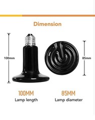 2 Lamps Simple Deluxe 150W Reptile Ceramic Heat Bulb with 8.5 Inch Clamp Lamp