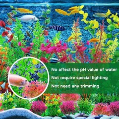 QUOZUO 25 Pack Aquarium Plants, Colorful Artificial Fish Tank Plants Decorati…