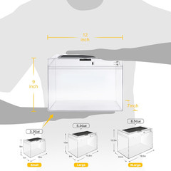 Slide Lid Tank S 11.8X7.8X5.9In and Reptile Terrarium Kit L 15.6“ X 8“ X 10”
