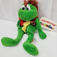 *m7 Sugarloaf Beanies frog in cowboy hat & vest 9″ long vintage