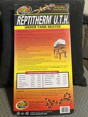 ZOO MED REPTITHERM UNDER TANK HEATER -LARGE -50-60 GAL -8×18 IN -24 WATT -RH-6 Y
