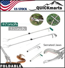 Heavy Duty Snake Tongs Reptile Grabber Catcher Stick Wide Jaw Handling Tool