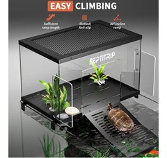Turtle Basking Platform & Dock – Stainless Steel Turtle Ramp, Non-Slip Surface –