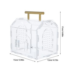 Jumping Spider Enclosure: 6.7×5.9×4.7″ Acrylic Transparent House with Handle –