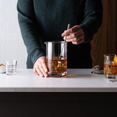 Cork & Mill Cocktail Mixing Glass, Old Fashioned Kit, Large 24 oz Crystal Coc…