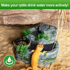 500ML Reptile Waterfall Fountain, Reptile Water Drinking Fountain for Bearded…