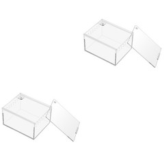 2 Pieces Small Pet Breeding Box Terrariums Case for Reptile Tank
