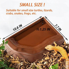 3PCS Reptile Water Food Bowls Ramp Dish Turtle Gecko Lizard Feeding Set
