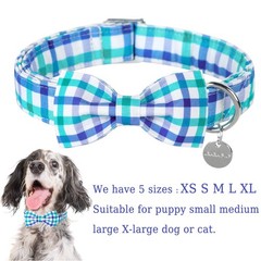 Dog Collar Bow Tie, Comfortable Durable Cotton Bowtie Collar for Medium Girl …