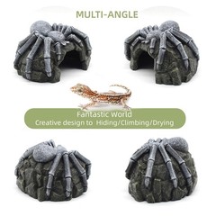 Reptile Rock Cave Hideouts Terrarium Habitat Decor Gecko Tank Accessories for…