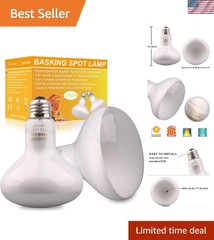 UVA 150W Basking Light Bulb – 2-Pack Perfect for Bearded Dragons and Lizards