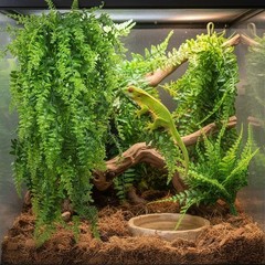 2 Pack Reptile Plants Terrarium Hanging Fake Vines with Suction Cup for Geckos