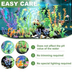 Aquarium Plants 16P, Plastic Fish Tank Plants, Different Types Artificial Dec…