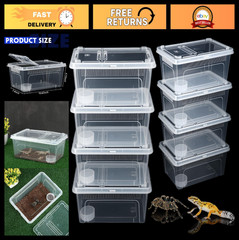 8 Pcs Reptile Breeding Box – Clear Plastic Terrarium for Bearded Dragon, Gecko,