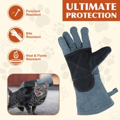 Anti-Bite Gloves Animal Handling Scratch Chew Safety Protection Dog Cat Parrot