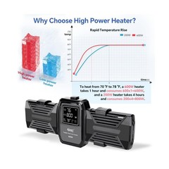 hygger Aquarium Heater, 500W 800W 1000W Submersible Fish Tank Heate… Fast Ship