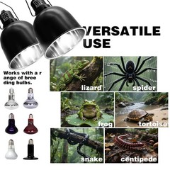 5.5-Inch Reptile Heat Lamp Fixture (2 Packs) Dual-Switch Reptile Light Fixtur…