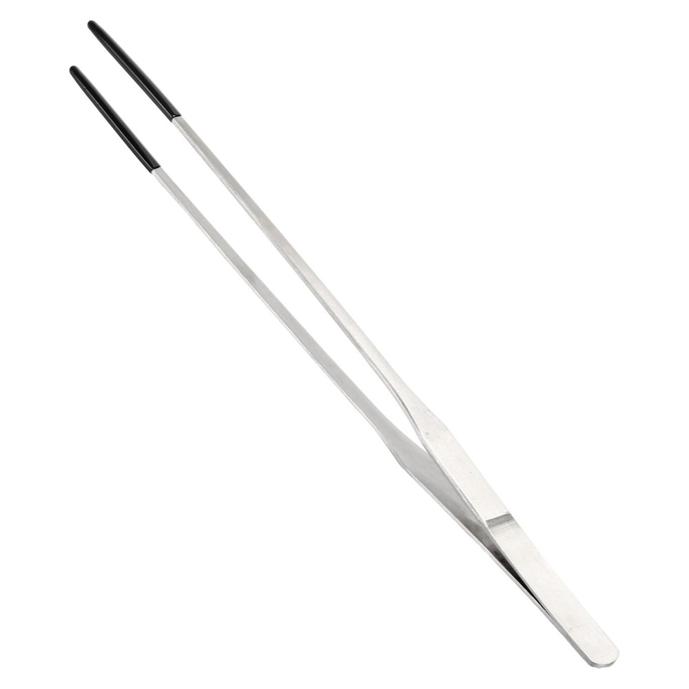 10.63″ L Aquarium Straight Feeding Tweezer for Feeding with Black Rubber Tip