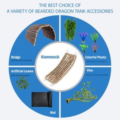 Bearded Dragon Tank Accessories Reptile Mat Bridge Hammock Jungle Climbing Vines