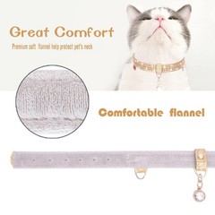 Cat Collar, Dog Collar, [Bling Rhinestones] Premium PU Leather with Pendant A…
