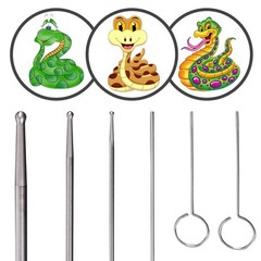 Snake Probe Kit 6 Pieces Round Ball Tip Professional Reptiles Snake Sexing Ki…