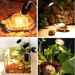 50W/75W Reptile Heating Light Bulb Tortoise Turtle Clip Holder UV Basking Lamp