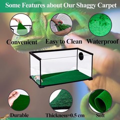 2 Pack Reptile Carpet, 39’’ x 20’’ Terrarium Bedding Substrate Liner Reptile …