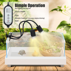 Reptile Heat Lamp, Double-Head Heat Lamp with Clamp, UVA UVB Reptile Light with