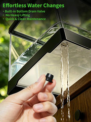 15.7In Turtle Tank Starter Kit with Basking Platform, Hang-On-Back Tank Filter,