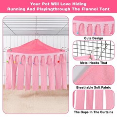 Guinea Pig Hideout, Small Animal Hideout Corner Fleece Tent with Hammock