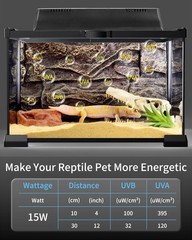 T8 Reptile Light Fixture Combo Kit 15W (New Upgrade), UVB Reptile Light Fixtu…