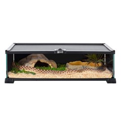 REPTIZOO Small Reptile Tank 20″ x 12″ x 6″ Glass Reptile Terrarium with Top F…