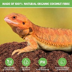 10LBS Coconut Fiber Substrate Compressed Husk Bedding for Reptiles & Crabs