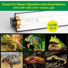 Hygger Zoo 24W Reptile T5 HO UVB Lighting Combo Kit, Light Fixture NEW