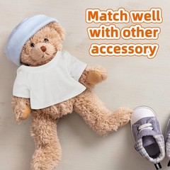 18 Pcs Stuffed Bear Clothes Sublimation Blank Bear Shirt Doll T-Shirts Stuffe…