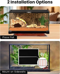 MQ Reptile Terrarium Heat Pad with LCD Digital Aquarium Thermometer, 5.5 X 6In P