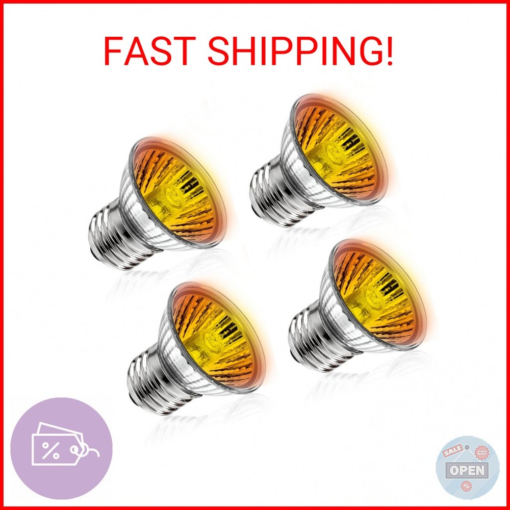 DaToo Reptile Heat Lamp Turtle Heating Light 4PCS 50W UVA UVB Heat Bulb Simulate