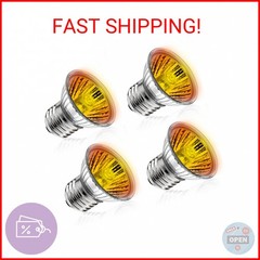DaToo Reptile Heat Lamp Turtle Heating Light 4PCS 50W UVA UVB Heat Bulb Simulate