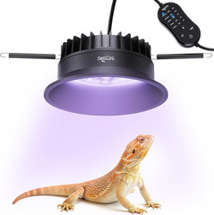 UVB UVA Light for Reptiles, Reptile LED Light Fixture with Timer & Dimming for B