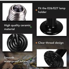 Simple Deluxe 150W Reptile Heat Lamp Bulb Ceramic Heat Emitter No Light 2 Pack