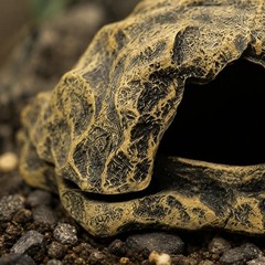 Pet Rock Hide Easy to Clean Fake Stone Hideout Stable Base for Aquatic Habitat