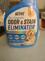 Pet Odor and Stain Eliminator – 32 oz ACTIVE Enzyme Cleaner for Dog & Cat Uri…