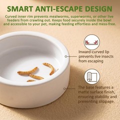 3 Pack Escape Proof Reptile Feeding Dish, Reptile Food and Water Bowl, Cerami…