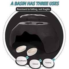 TINTON LIFE Reptile Hideouts Box with 2 Ceramic Sinks to Increase Humidity