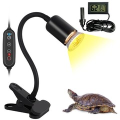 DOMICA Dimmable Reptile Heat Lamp with Timer + 75W UVA UVB Light Bulb, Baskin…